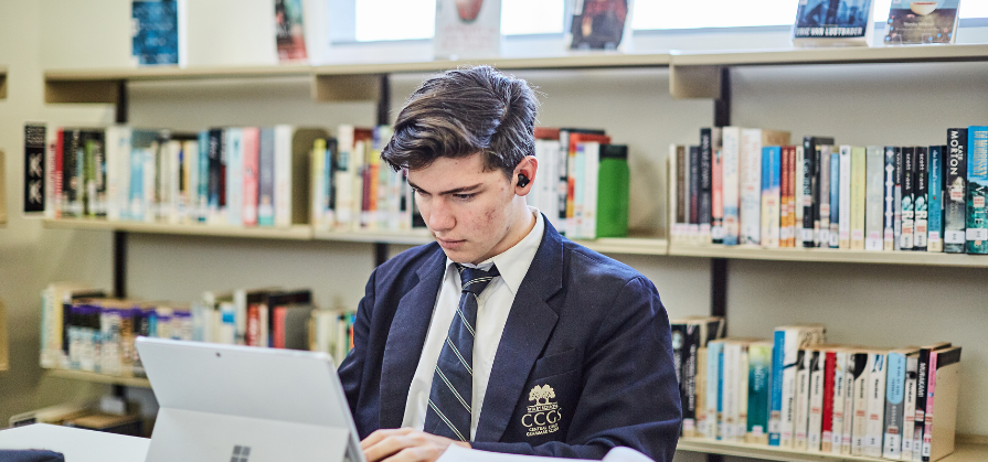 Senior students study in the Library